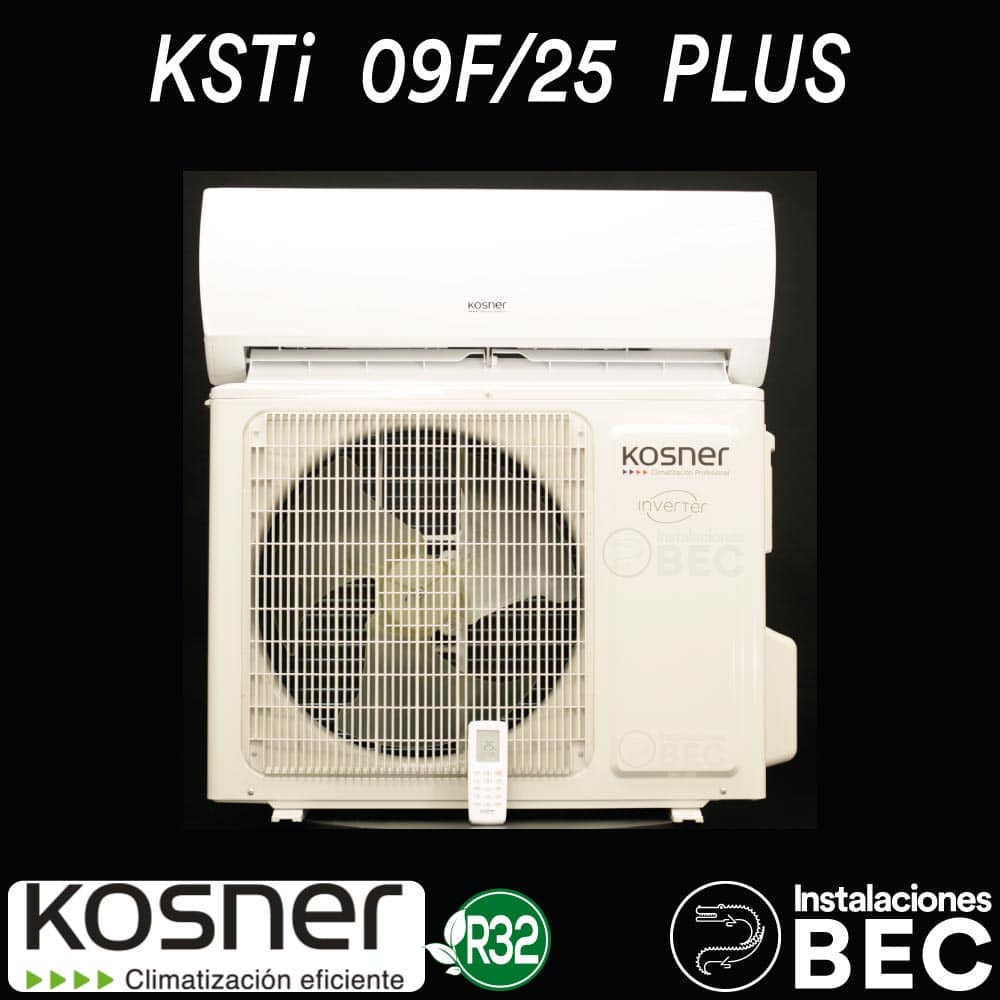 Ficha con características del aire acondicionado KOSNER KSTi 09F/25 PLUS - eficiencia