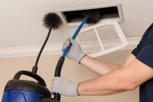 Aspirador industrial para limpieza de sistemas de ventilación y aire acondicionado.
