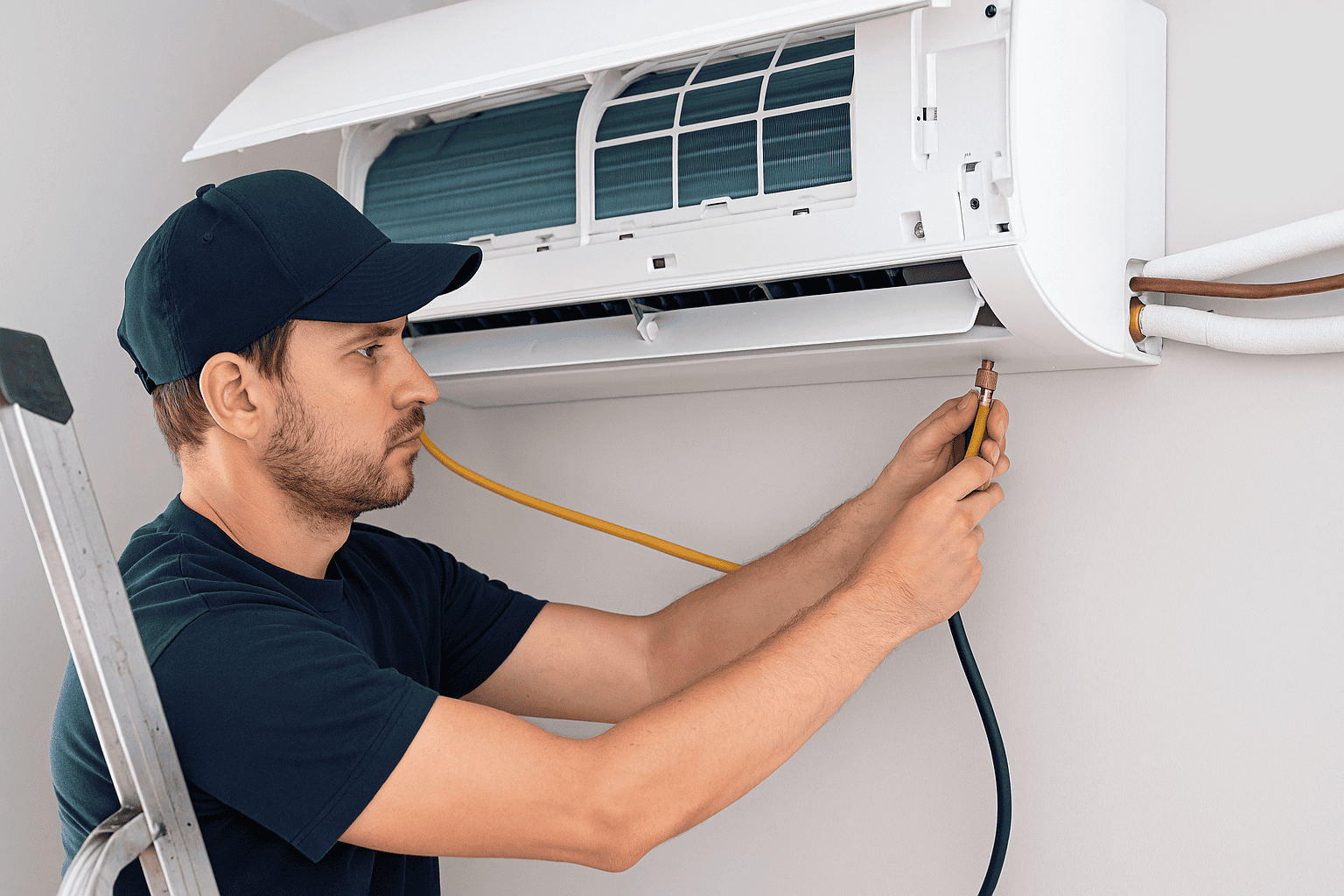 Reparación de aire acondicionado en locales comerciales por Instalaciones Bec, especialista en instalación, mantenimiento y reparación de sistemas de climatización con técnicas profesionales y eficiencia.